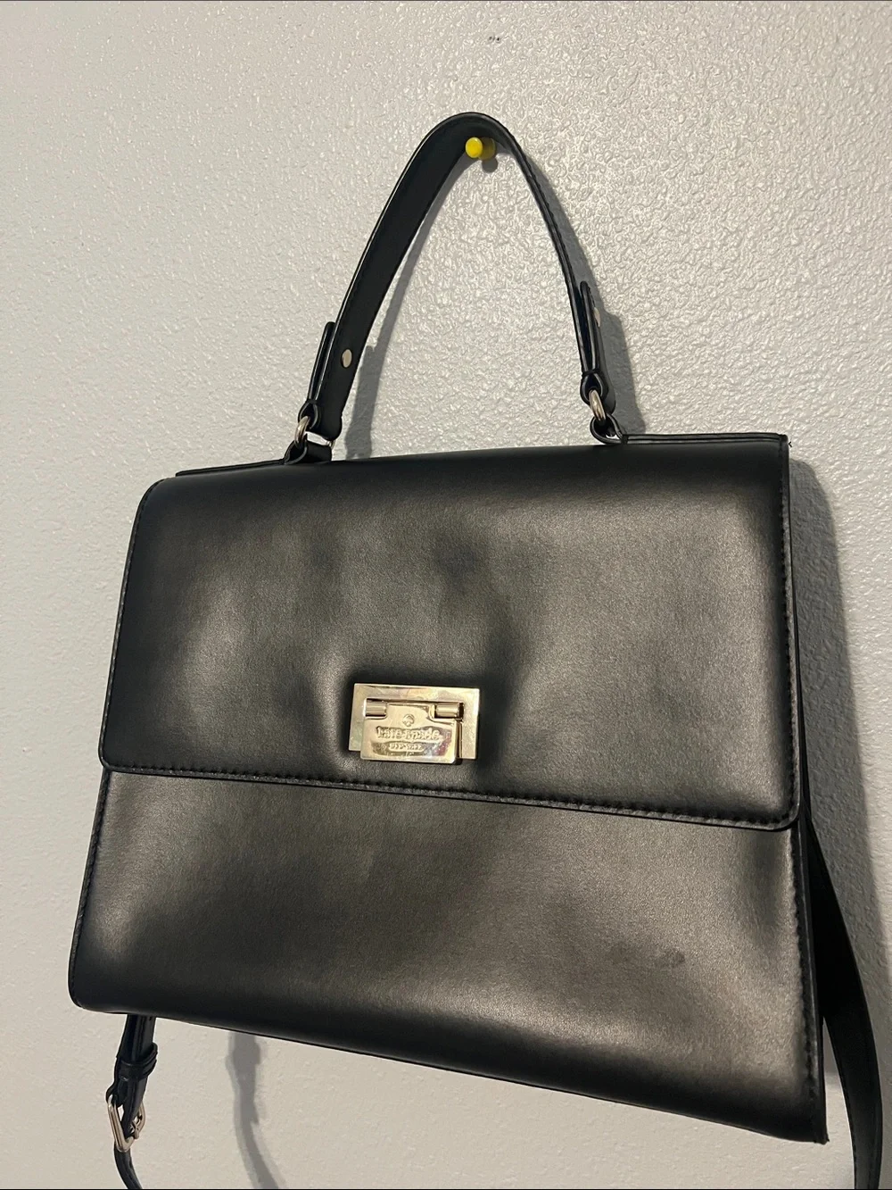 Kate Spade New York Black Leather Crossbody Top-Handle Bag